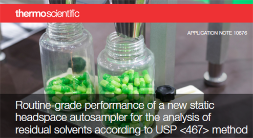 routinegrade performance a new static headspace autosampler for analysis residual solvents according usp 467 method