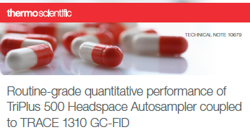 routinegrade quantitative performance triplus 500 headspace autosampler coupled trace 1310 gcfid