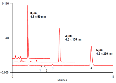 a comparison an aspartame assay its impurities on three formats thermo scientific acclaim 120 c18 columns